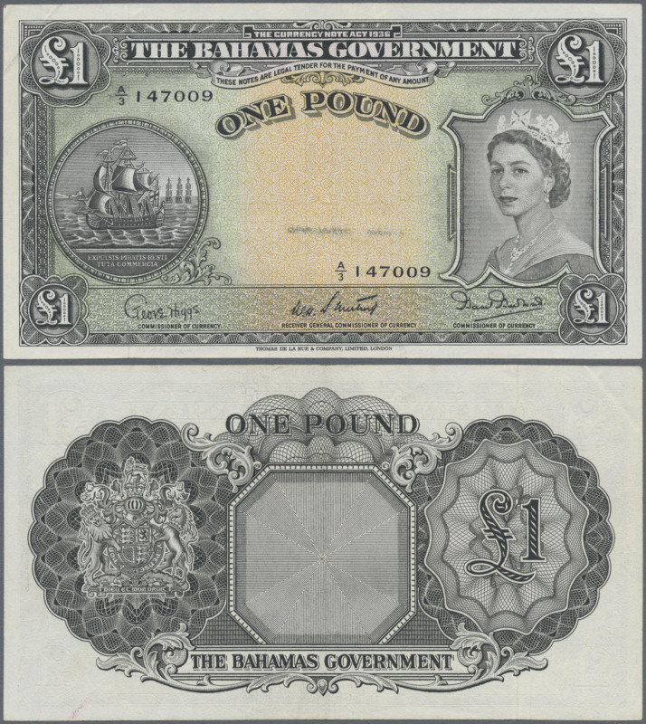 Bahamas: The Bahamas Government, 1 Pound L.1936 (1953 ND) with signatures W. H. ...