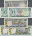 Bahamas: The Central Bank of the Bahamas, L.1974 series, with 2x 1 Dollar with signature T. B. Donaldson and fractional serial # prefix (P.35a, UNC) a...