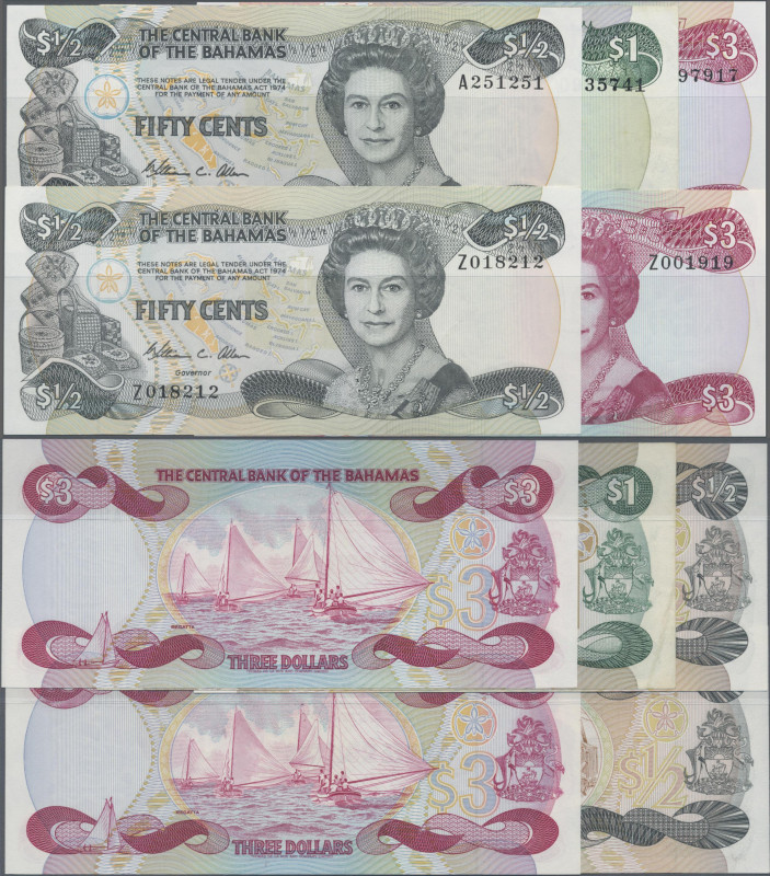 Bahamas: The Central Bank of the Bahamas, L.1974 (1984 ND) series, with 50 Cents...