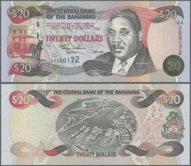 Bahamas: The Central Bank of the Bahamas, 20 Dollars 2000 with signature Julian ...