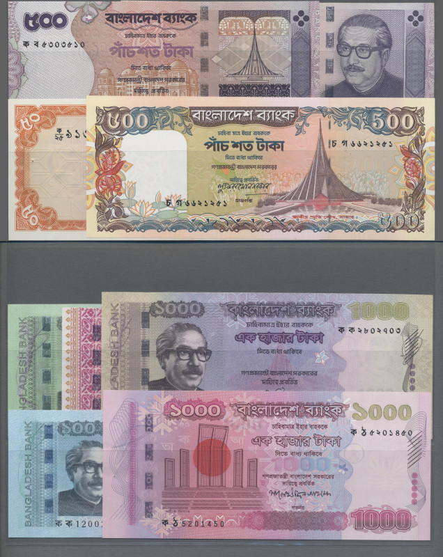 Bangladesh: Bangladesh Bank, huge lot with 45 banknotes, 1976-2013 series, compr...