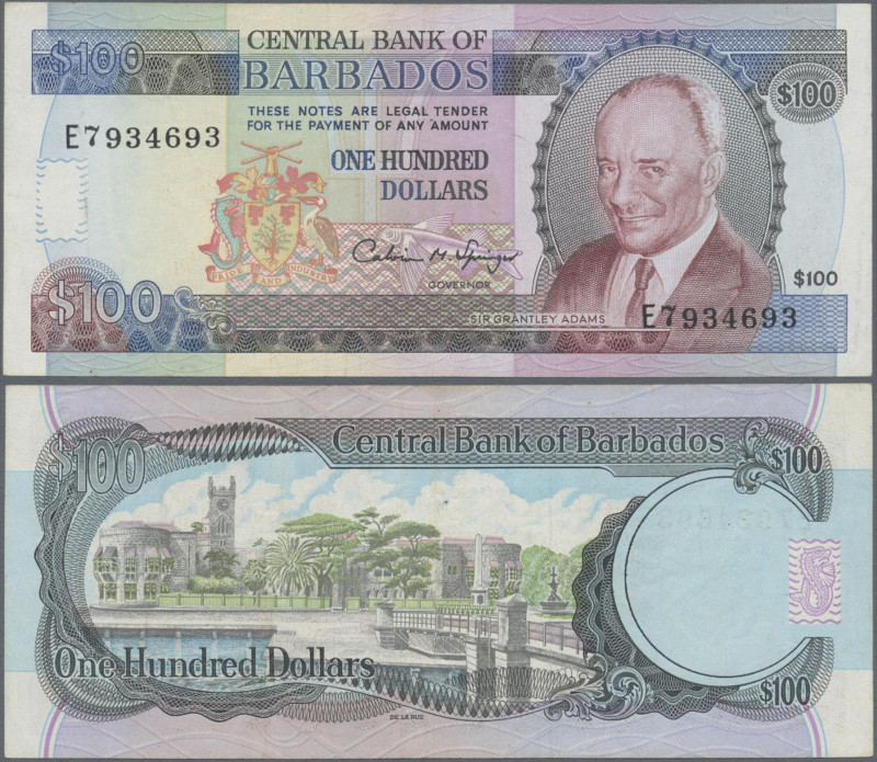 Barbados: Central Bank of Barbados, 100 Dollars ND(1994) with signature Calvin M...
