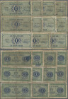 Belgium: Armée Belge / Belgisch Leger, lot with 11 banknotes 1 Franc Belge / Belgische Frank 1946, P.M1, all with stronger handling traces and stained...