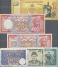 Bhutan: Royal Monetary Authority of Bhutan, lot with 28 banknotes, 1974-2011 series, consisting for example 1 Ngultrum ND(1974) (P.1, UNC, staple hole...