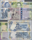 Botswana: Bank of Botswana, huge lot with 23 banknotes, series 1976-2009, comprising for example 1 Pula 1976 (P.1, UNC), 1 Pula 1983 (P.6, UNC), 2 and...