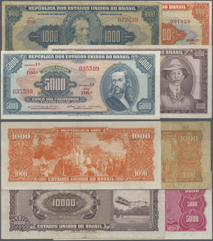 Brazil: República dos Estados Unidos do Brasil, huge lot with 32 banknotes, seri...