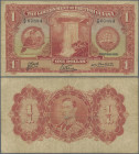 British Guiana: The Government of British Guiana, 1 Dollar 1st October 1938, P.12b, toned paper and several folds but still nice shape and intact, Con...
