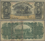 Canada: Dominion of Canada, 1 Dollar 1898, P.24 with portraits of Countess and Earl of Aberdeen, still nice with small margin split, stained paper on ...