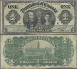 Canada: Dominion of Canada, 1 Dollar 1911, P.27b, with portraits of Earl and Countess of Grey, lightly toned paper and cut upper an lower margin and r...
