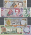 Cayman Islands: Cayman Islands Currency Board, lot with 3 banknotes, series 1996, with 5, 10 and 25 Dollars, P.17, 18a, 19 in perfect UNC condition. N...