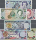 Cayman Islands: Cayman Islands Currency Board, nice lot with 5 banknotes, series 1998-2006, comprising 5 and 10 Dollars 1998 (P.22, 23, UNC), 1 Dollar...