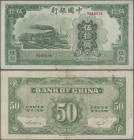 China: Bank of China, 50 Yuan 1942, P.98, minor margin split and tiny rusty spot lower border, Condition: F+/VF.
 [differenzbesteuert]