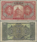 China: The Ningpo Commercial Bank, 1 Dollar 1925, P.546A, still nice with minor margin split and a few folds, Condition: F. Very Rare!
 [differenzbes...