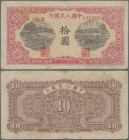 China: Peoples Bank of China, first series Renminbi 1949, 10 Yuan, serial number VI IV VIII 128368, watermark wavy lines, P.815, minor margin split, l...