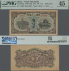 China: Peoples Bank of China, first series Renminbi 1949, 100 Yuan, serial number VII II X 792067, watermark stars, P.832a, PMG graded 45 Choice Extre...