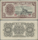 China: Peoples Bank of China, first series Renminbi 1949, 500 Yuan, serial number II X I 1830377, P.843, verticaly folded, minor margin split and a fe...