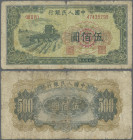 China: Peoples Bank of China, first series Renminbi 1949, 500 Yuan, serial number III II IV 47435799, P.846, stained paper with margin split and small...