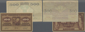 Estonia: Eesti Vabariigi Kassatäht, lot with 12 banknotes, series ND(1919), including 5, 10, 20, 50 Penni (P.39, 40b, 41(VF), 42, UNC) and 1 Mark (P.4...