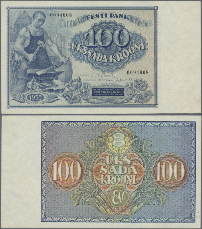 Estonia: Eesti Pank, very nice lot with 6 banknotes, series 1928-1937, consistin...