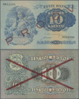 Estonia: Eesti Pank, 10 Krooni 1928 SPECIMEN with red overprint ”Proov” and serial # 0012345 6789000, P.63s in UNC condition.
 [differenzbesteuert]...