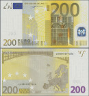 EURO: European Central Bank, first series 2002 with signature DUISENBERG, lot with 6 banknotes, comprising 5 Euro (prefix L, printers code D001G3, P.1...
