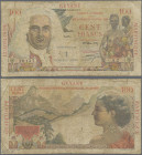 French Antilles: Institut d'Émission des Départements d'Outre-Mer, 1 Nouveaux Franc overprint on 100 Francs ND(1961), P.1, small border tears and tiny...