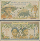 French Indochina: Banque de l'Indochine, 1 Piastre ND(1944), P.74, vertical fold and tiny dent upper left and lower right, Condition: VF+/XF.
 [zzgl....