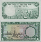Gambia: The Gambia Currency Board 10 Shillings ND(1965-70), P.1, soft imprint from paper clip upper right center, otherwise perfect, Condition: aUNC/U...