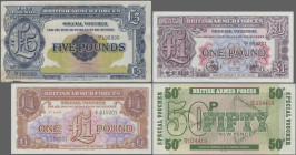 Great Britain: Giant lot with 5800 banknotes, comprising 200x 5 Pounds P.M23 (VF), 1000x 1 Pound P.M22 (UNC), 1000x 1 Pound P.M29 (UNC), 700x 1 Pound ...