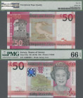 Jersey: The States of Jersey, set with 5 banknotes, series 2010, with 1 Pound (P.32a, PMG 66 EPQ), 5 Pounds (P.33a, PMG 66 EPQ), 10 Pounds (P.34a, PMG...