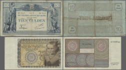 Netherlands: De Nederlandsche Bank, very nice pair with 10 Gulden 6. July 1920 (P.34, F/F- with margin split) and 25 Gulden 20.5.1940 (P.57, F/F+). (2...