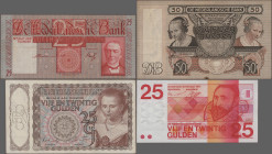 Netherlands: De Nederlandsche Bank, very nice high value lot with 18 banknotes, 1935-1973 series, including 25 Gulden 1941 (P.50, VF), 100 Gulden 1942...