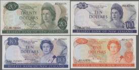 New Zealand: The Reserve Bank of New Zealand, very nice and high value lot with 11 banknotes, comprising 2 Dollars ND(1975-77) (P.164c, F/F+), 5 Dolla...