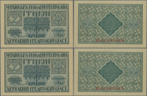 Ukraina: Ukrainian National Republic, pair of 2 Hrivni 1918, both with prefix Б and consecutive serial numbers 06099365 and 060099366, P.20b and both ...