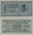 Ukraina: Zentralnotenbank Ukraine, set with 6 banknotes, series 1942, with 2x 20 Karbowanez (P.53, F, F-), 3x 50 Karbowanez (P.54, VG to F-) and 100 K...