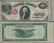 United States of America: United States Treasury, lot with 4 banknotes, including 1 Dollar Legal Tender Note 1917 with signatures: Speelman & White (P...