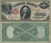 United States of America: United States Treasury, 1 Dollar, series 1917, P.187 with signatures: Speelman & White, some stronger folds and minor margin...