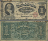 United States of America: United States Treasury, Silver Certificate, series 1886, 1 Dollar Martha Washington with small red seal and signatures: Rose...