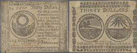 United States of America: Continental Currency – United Colonies 30 Dollars November 2nd 1776, P.S154, great condition, taken from a very old collecti...