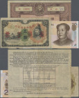 Alle Welt: Lot with 23 banknotes China, Tannu-Tuva and 1 obligation Romania 50 Lei, containing 1, 5, 10 and 20 Yuan 1999-2005 (P.895-905 in UNC), 200 ...