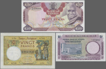 Alle Welt: Small collection banknotes Africa, including EGYPT 1 Pound 1960 (P.30, VF), MADAGASCAR 20 Francs ND(1937-47) (P.37, VF+/XF), MOZAMBIQUE 50....