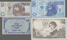 Alle Welt: Album with more than 70 banknotes plus 4 pcs. Notgeld with a main part of Lithuania Talonas 1991-93, comprising for example Germany Federal...