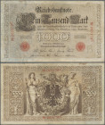 Deutschland - Deutsches Reich bis 1945: Lot mit 5 Reichsbanknoten, dabei 1.000 Mark 1898, A/D (Ro.18, F/F-), 2x 1.000 Mark 1903, B/C, B/D (Ro.21, F+, ...