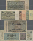 Deutschland - Deutsches Reich bis 1945: Deutsche Rentenbank, Lot mit 4 Banknoten 1923, dabei 1 Rentenmark, Serie ”E” mit 8-stelliger KN (Ro.154a, P.16...