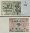 Deutschland - Deutsches Reich bis 1945: Deutsche Rentenbank, 5 Rentenmark vom 02.01.1926 mit 8-stelliger KN, Ro.164b, P.169, in kassenfrischer Erhaltu...