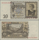 Deutschland - Deutsches Reich bis 1945: Lot mit 6 Banknoten Weimarer Republik und drittes Reich in kassenfrischer Erhaltung, dabei 5 Reichsmark 1942 (...