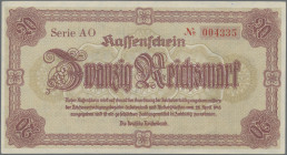Deutschland - Deutsches Reich bis 1945: Lot mit 19 Banknoten ab 1910-45, dabei 5x 1000 Mark 1910 (Ro.45b, XF-aUNC), 6x 20 Mark 1914 (Ro.47, F+ bis VF)...