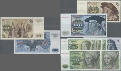 Deutschland - Bank Deutscher Länder + Bundesrepublik Deutschland: Serie BBk I, 1960, Lot mit 8 Banknoten, dabei 3x 5 DM mit Serien A/K, A/Z, B/A (Ro.2...
