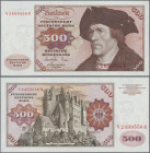 Deutschland - Bank Deutscher Länder + Bundesrepublik Deutschland: Serie BBk IA, 500 DM 1977, V/R, Ro.279a in kassenfrischer Erhaltung: UNC.
 [differe...