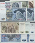 Deutschland - Bank Deutscher Länder + Bundesrepublik Deutschland: BBk IA, 1980 ohne ©, Lot mit 5 Banknoten, dabei 10 DM, Serie CJ/E (Ro.281a, UNC), 20...